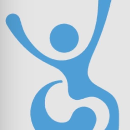 PRRCSF Logo: The image shows a stylized icon of a person in a wheelchair. The person is depicted with arms raised and appears to be in a dynamic and energetic pose. The icon is rendered in blue against a black background.